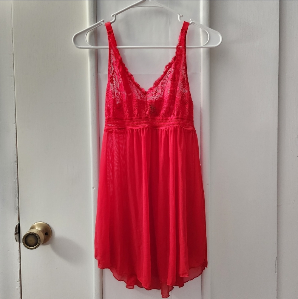 iCollection Red Lace Babydoll Set Size Small